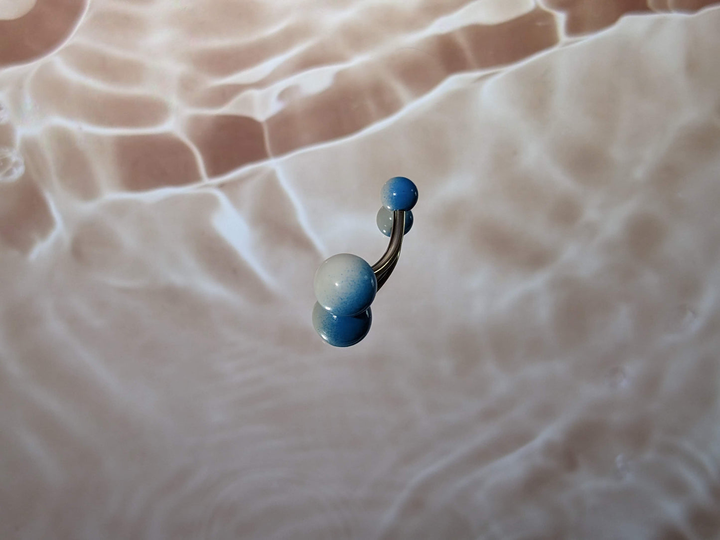 Blue White Belly Ring