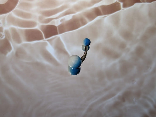 Blue White Belly Ring