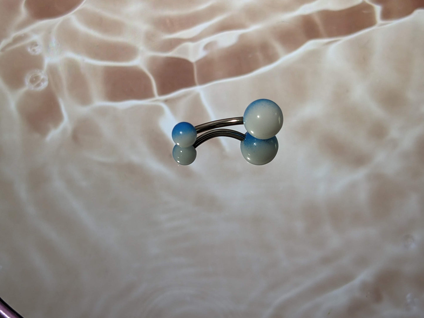 Blue White Belly Ring