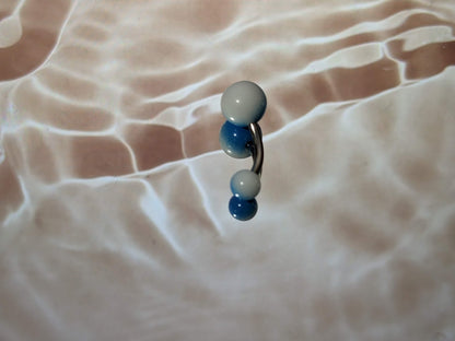 Blue White Belly Ring