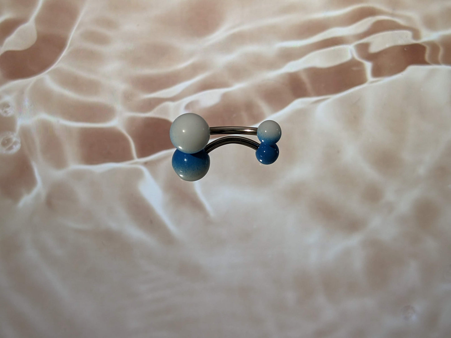 Blue White Belly Ring