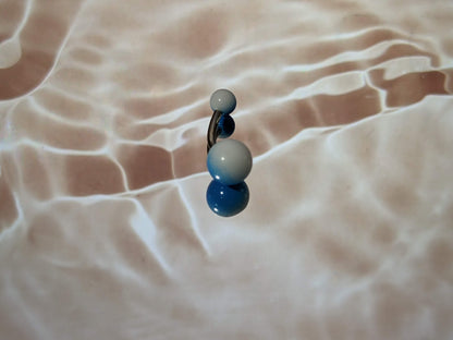 Blue White Belly Ring