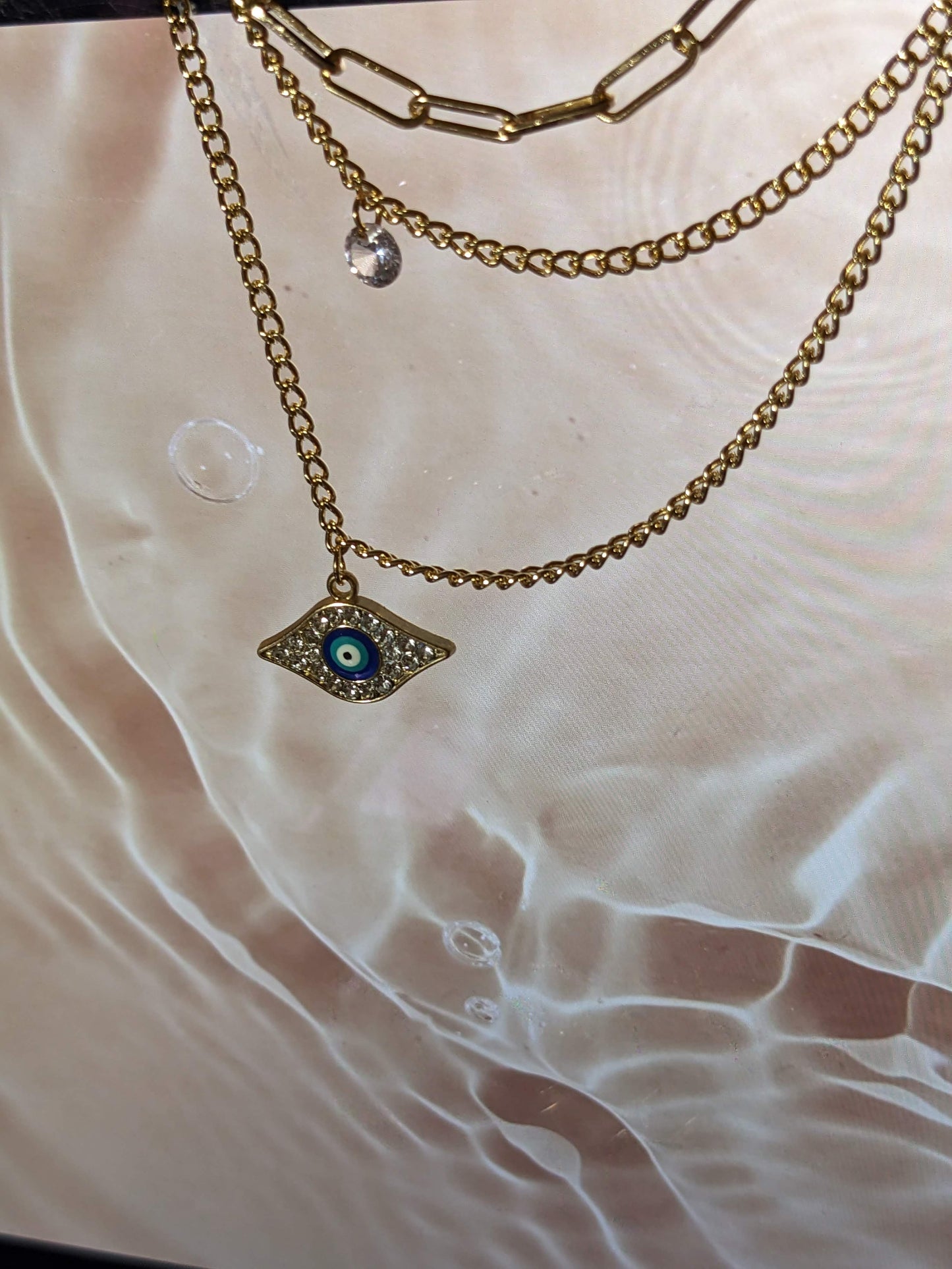 Evil Eye Rhinestone Necklace