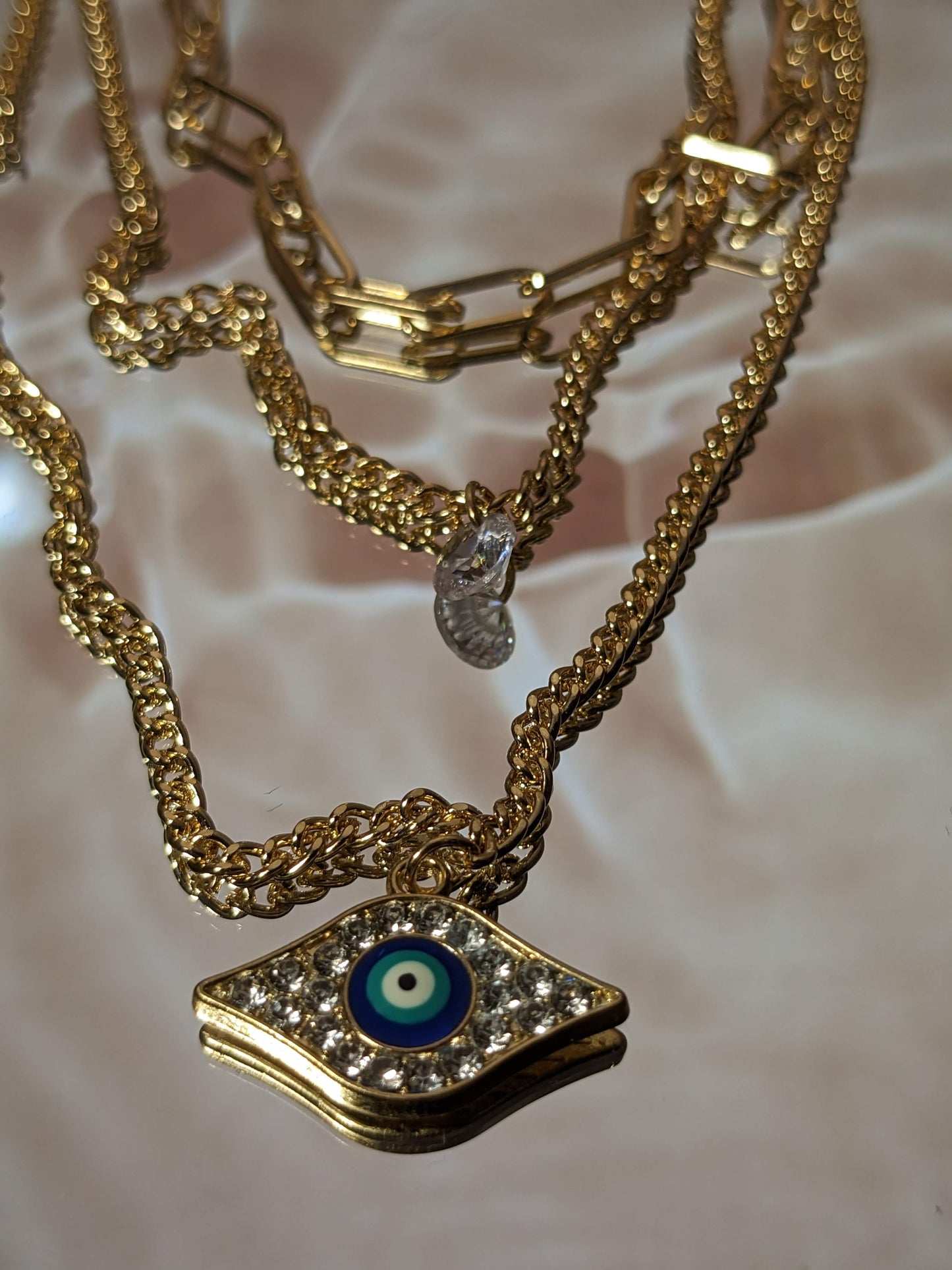 Evil Eye Rhinestone Necklace