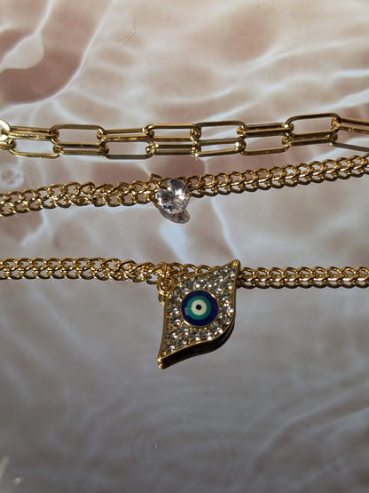 Evil Eye Rhinestone Necklace