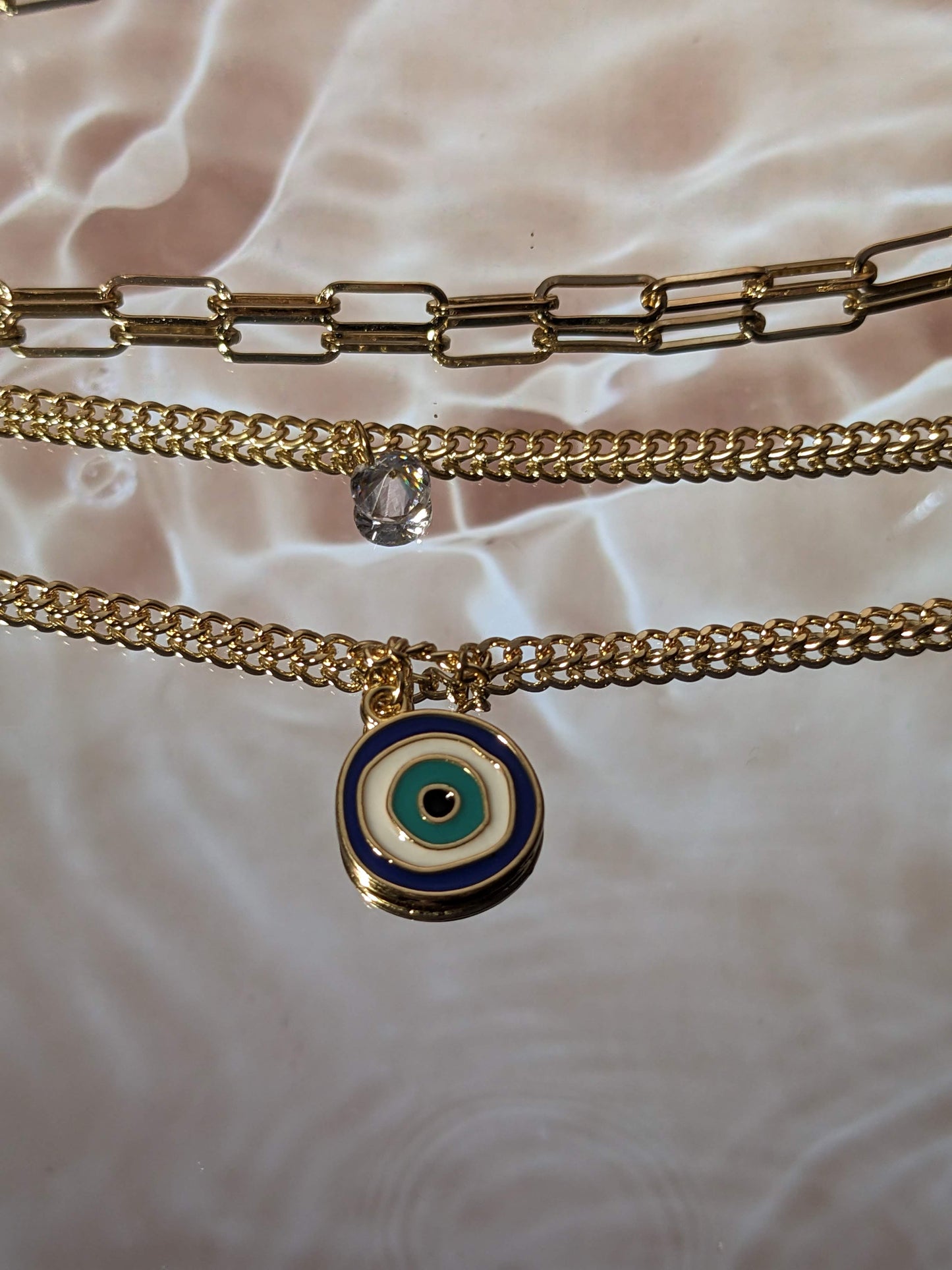 Evil Eye Tri Necklace