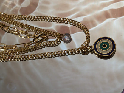 Evil Eye Tri Necklace