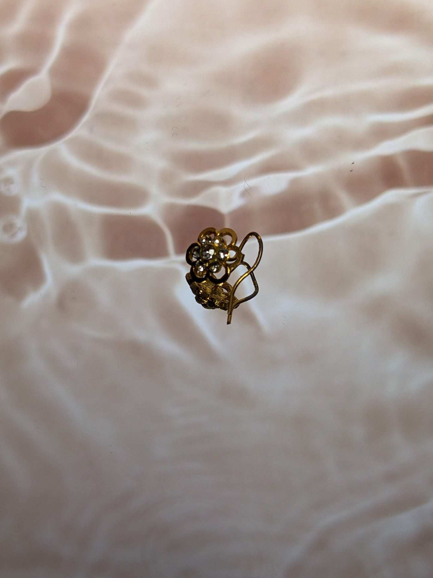 Gold Flower Nose Ring Wire