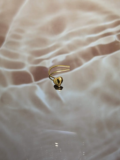 Gold Nose Ring Wire Heart