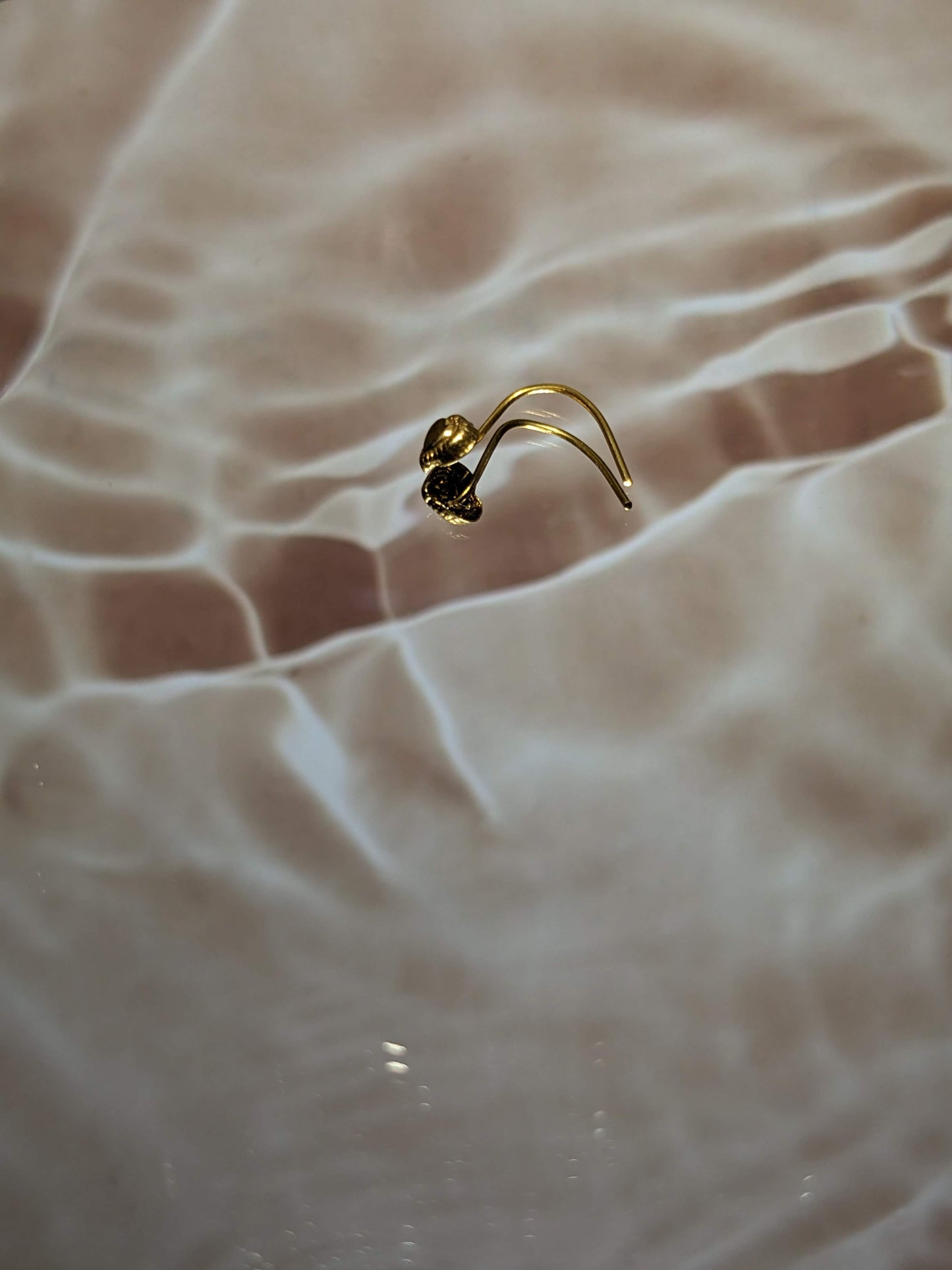 Gold Nose Ring Wire Heart