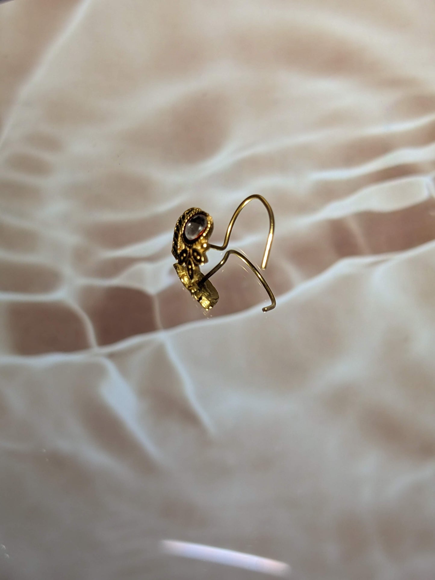 Gold Nose Ring Wire Leaf