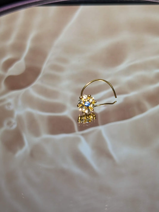 Gold Nose Ring Wire Rhinestone