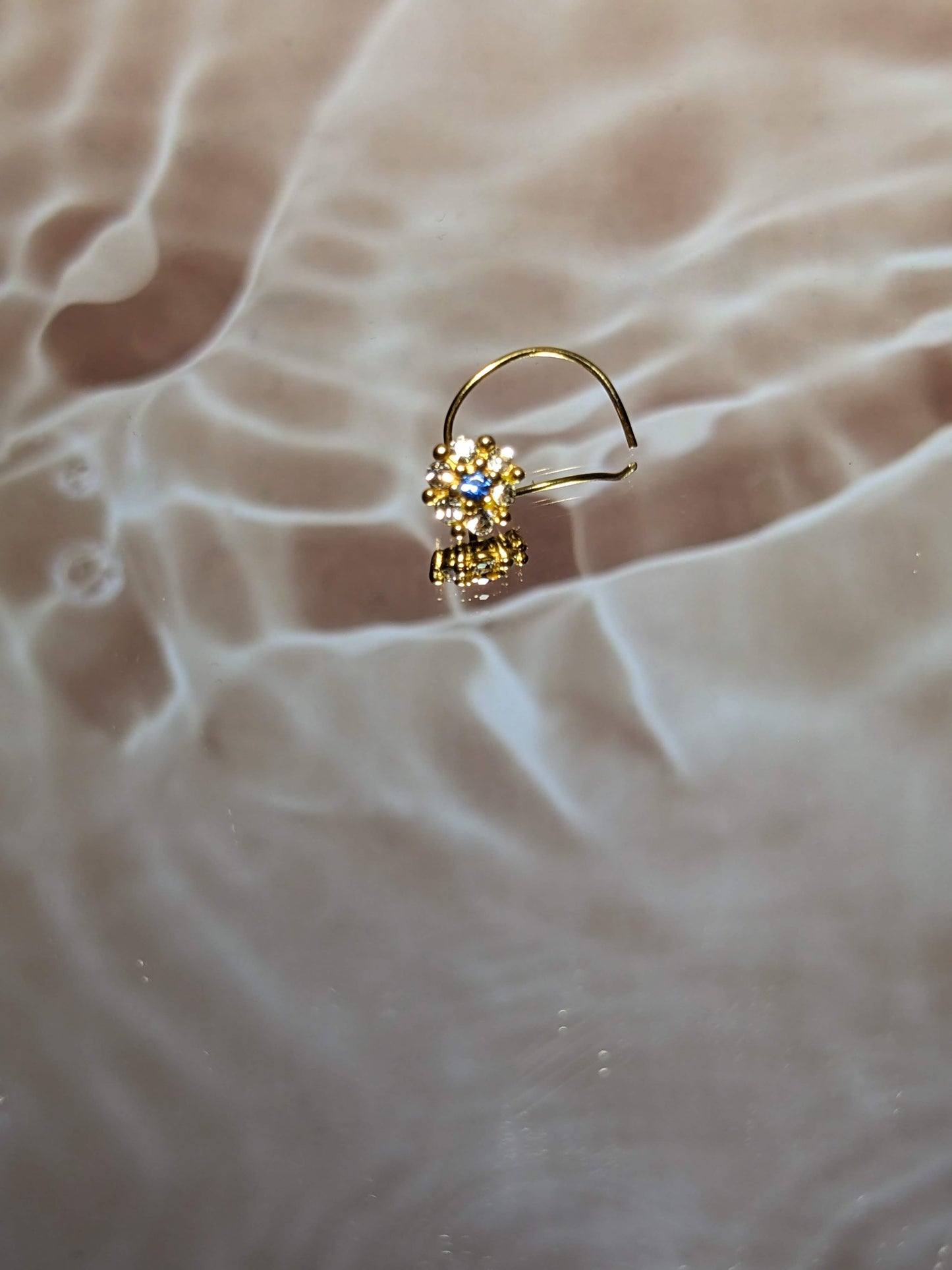 Gold Nose Ring Wire Rhinestone