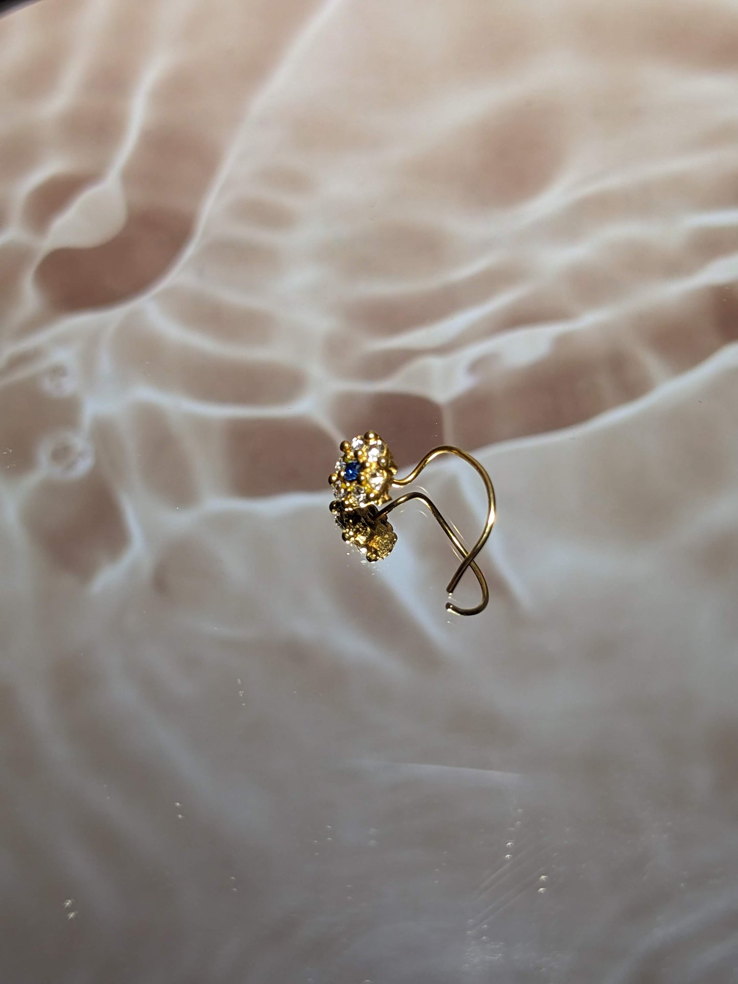 Gold Nose Ring Wire Rhinestone