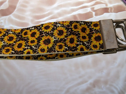 Sunflower and Leopard Keychain