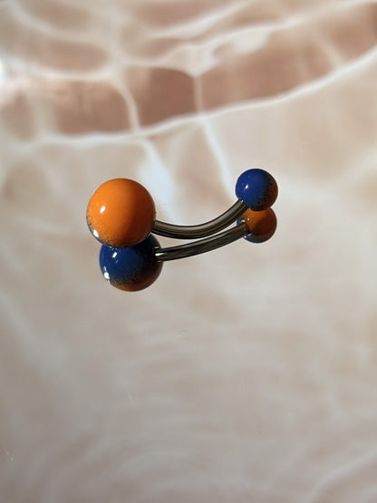 Orange Blue Belly Ring