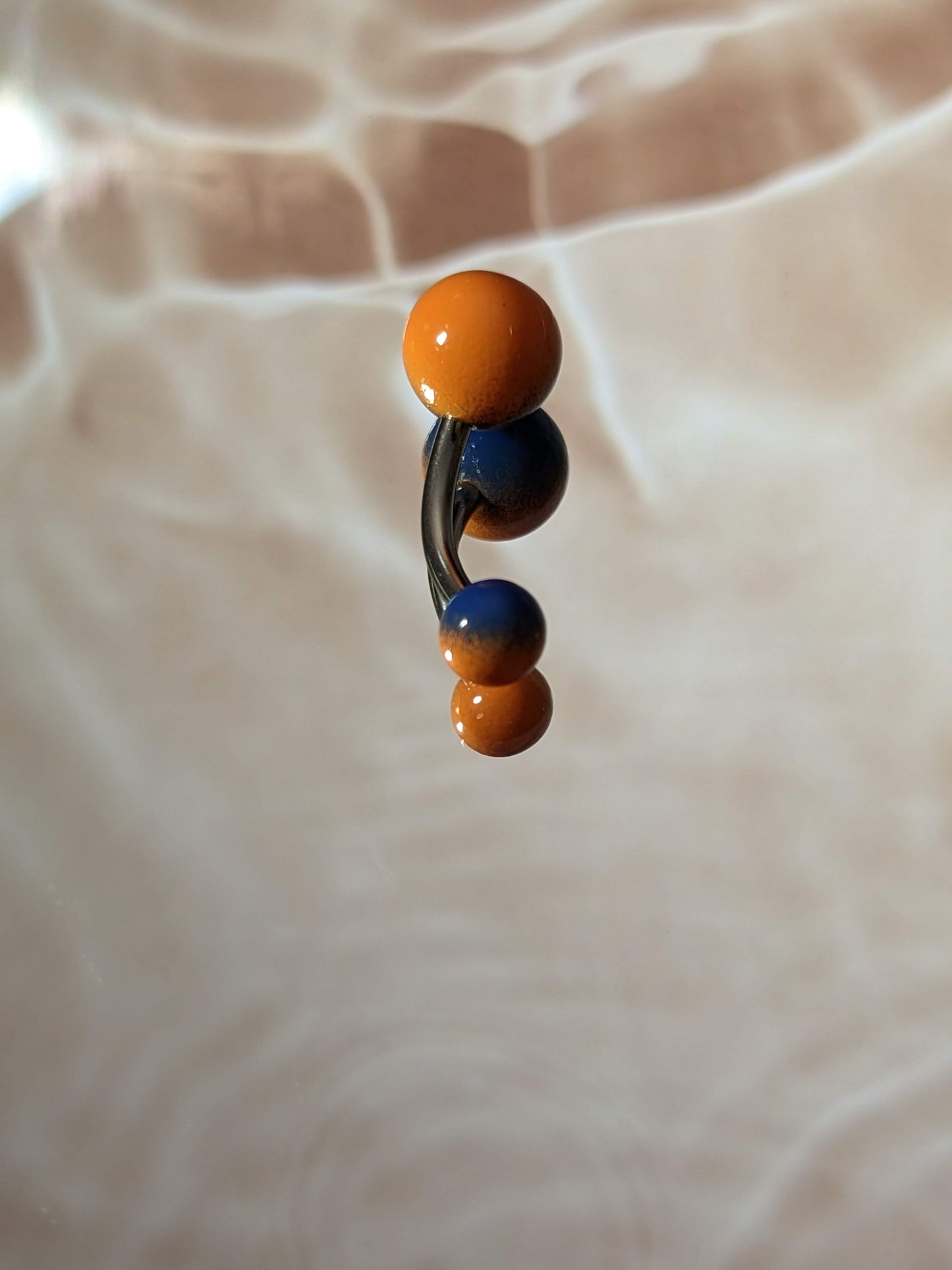 Orange Blue Belly Ring