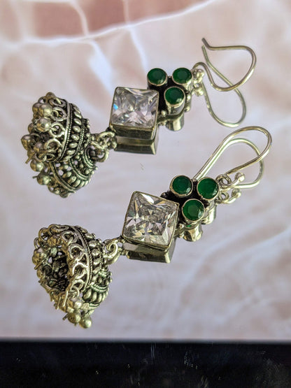 Precious Stone Dangle Earrings