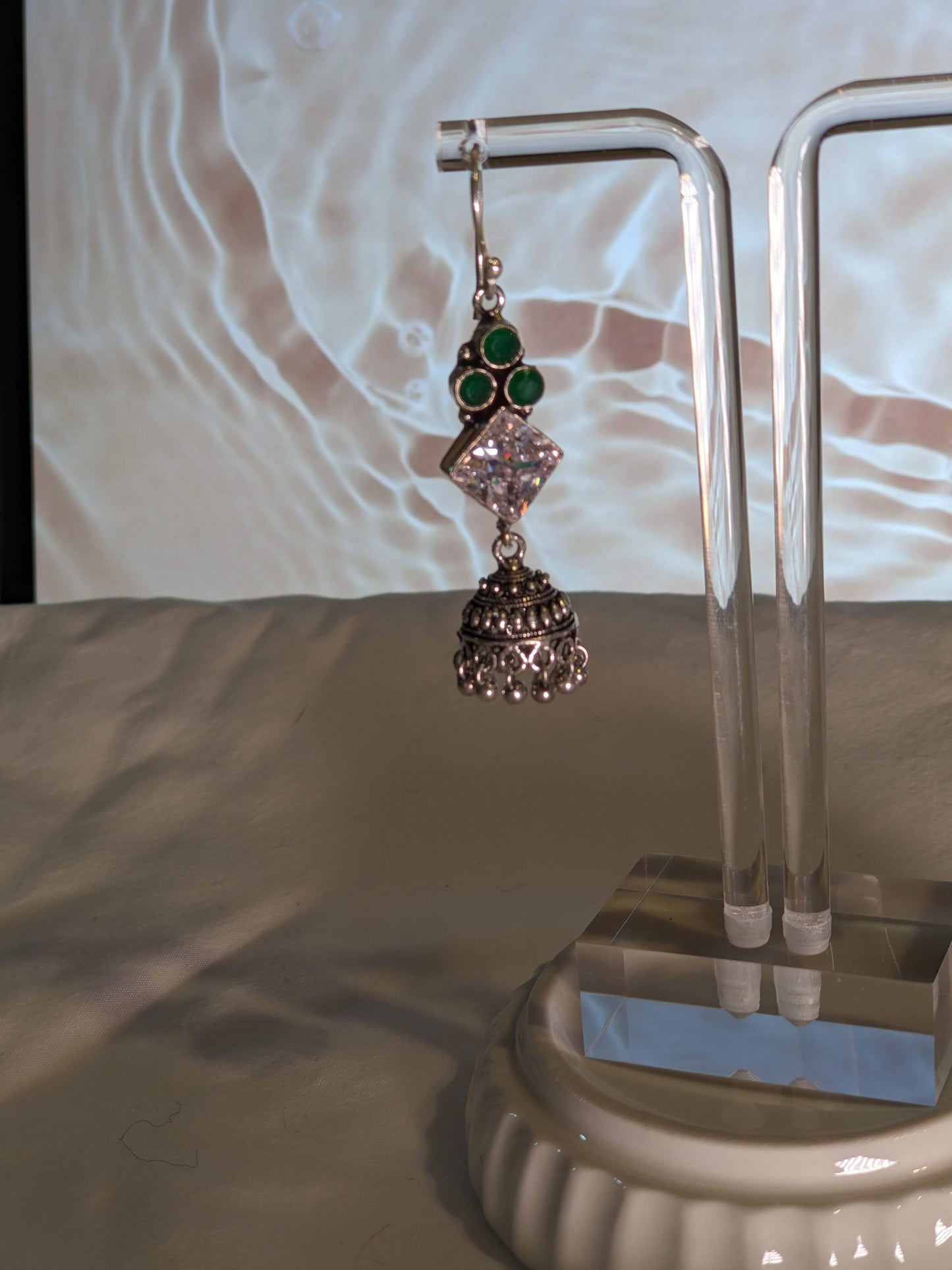 Precious Stone Dangle Earrings