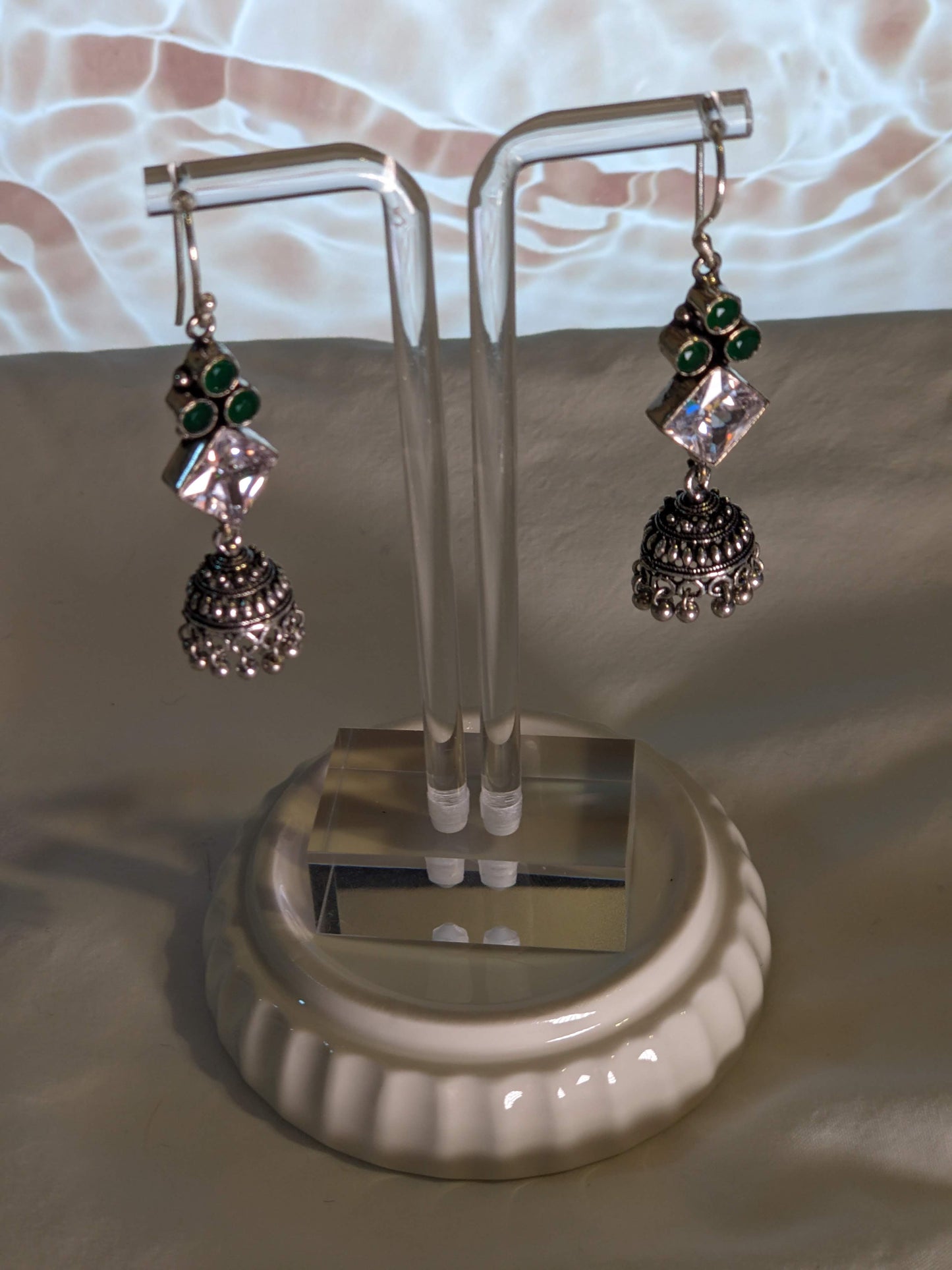 Precious Stone Dangle Earrings