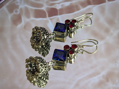 Precious Stone Dangle Earrings