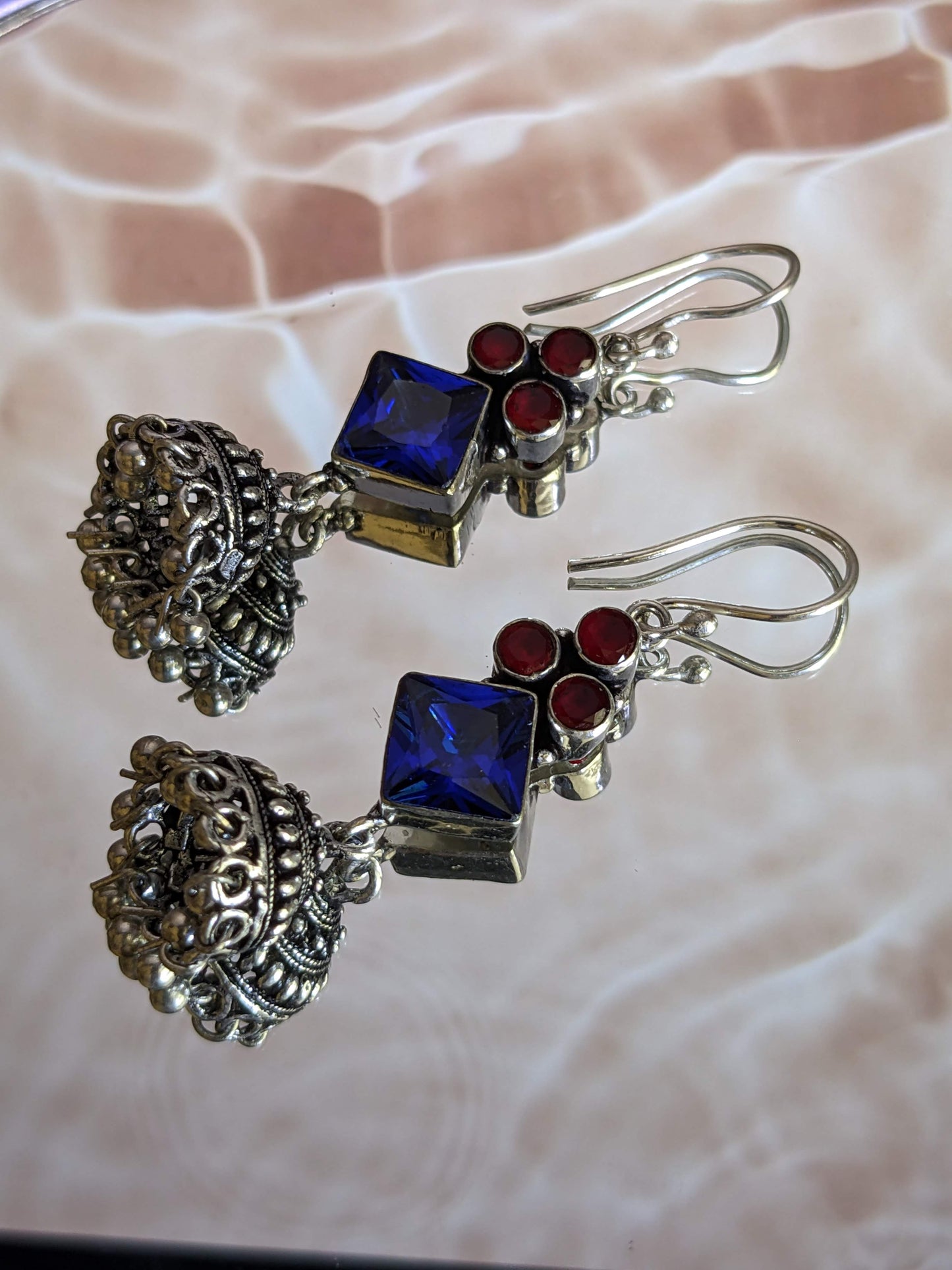 Precious Stone Dangle Earrings