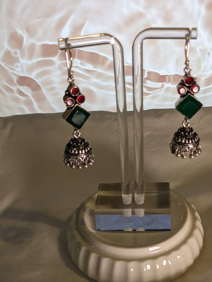 Precious Stone Dangle Earrings