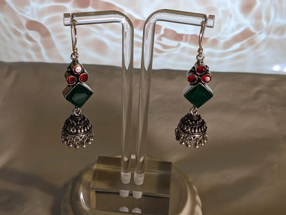 Precious Stone Dangle Earrings