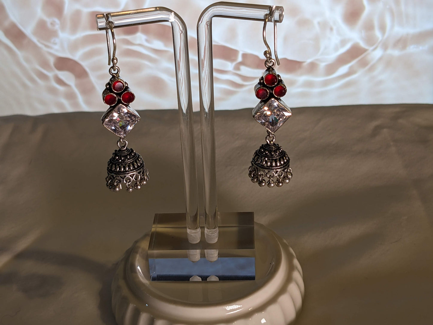 Precious Stone Dangle Earrings