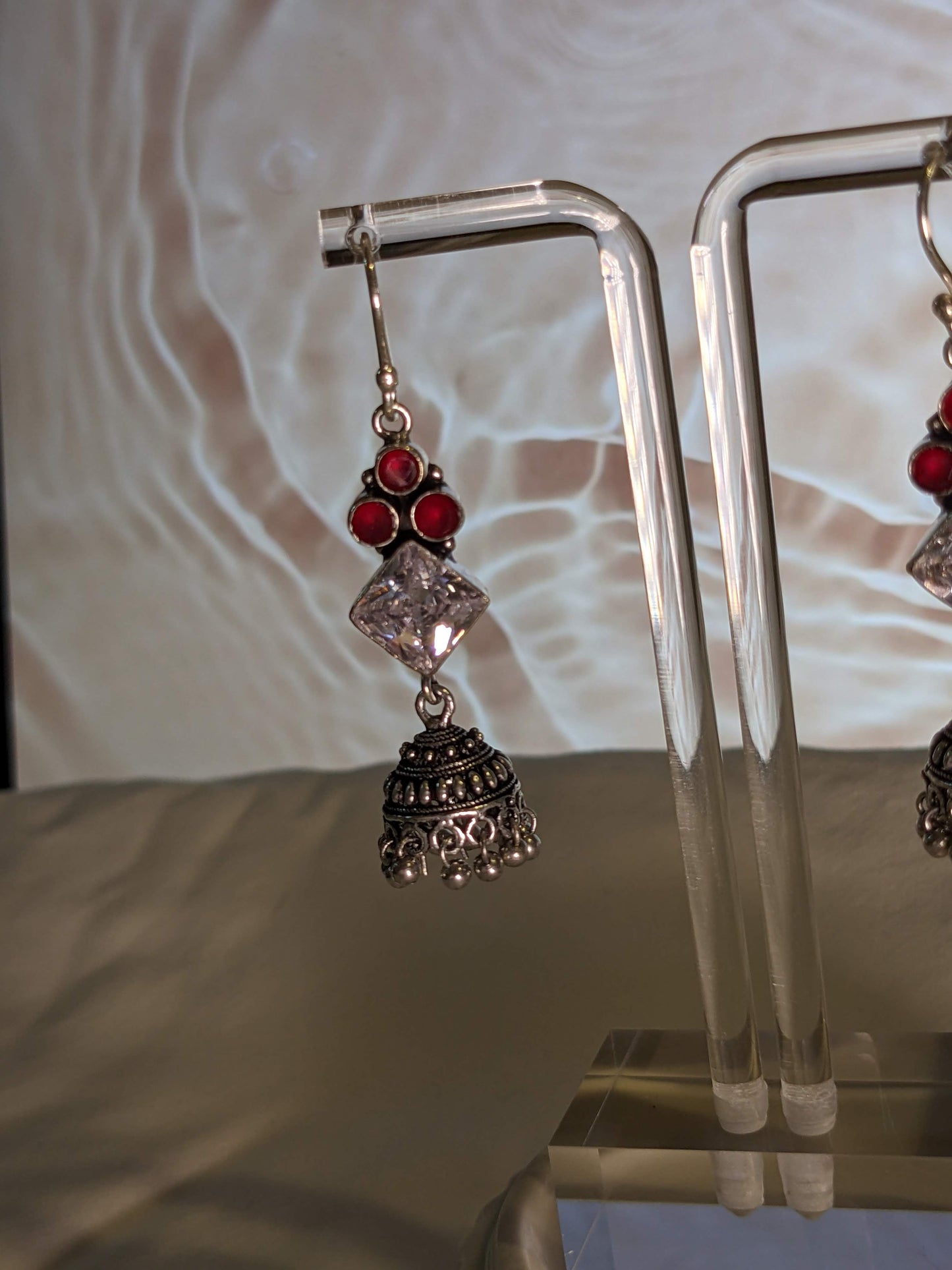 Precious Stone Dangle Earrings