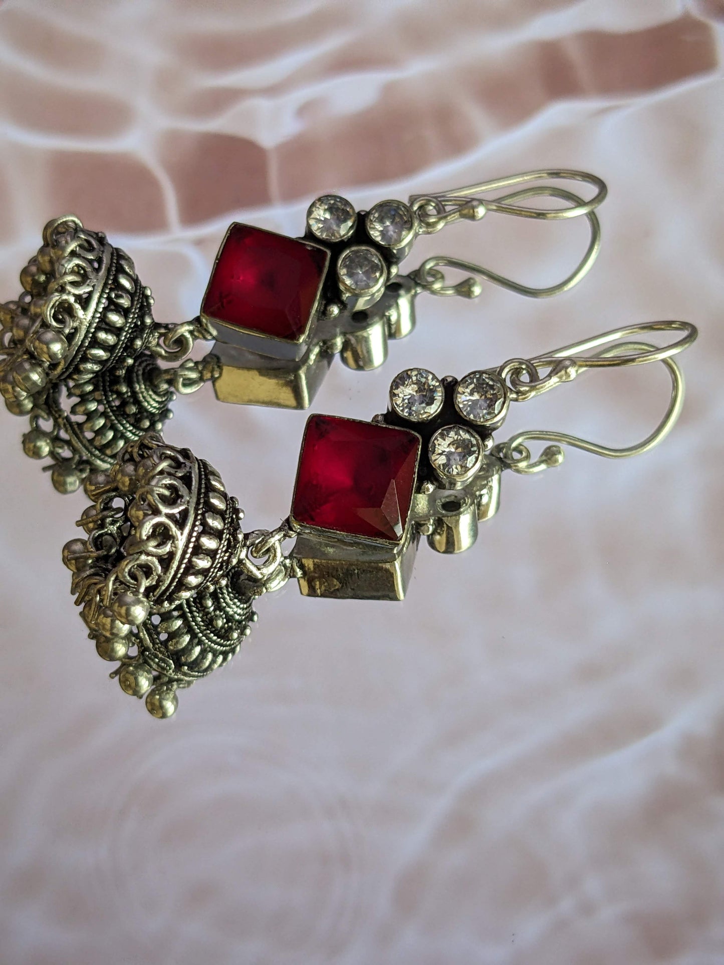 Precious Stone Dangle Earrings