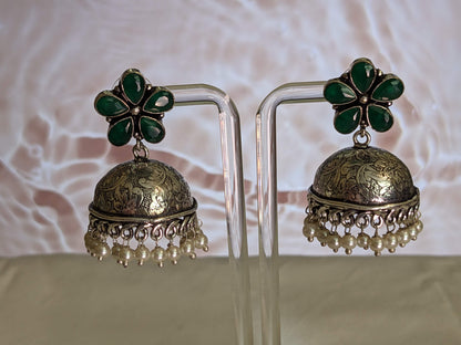 Precious Stone Jhumkas