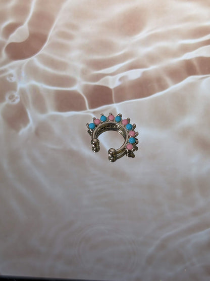 Silver Blue Pink Septum