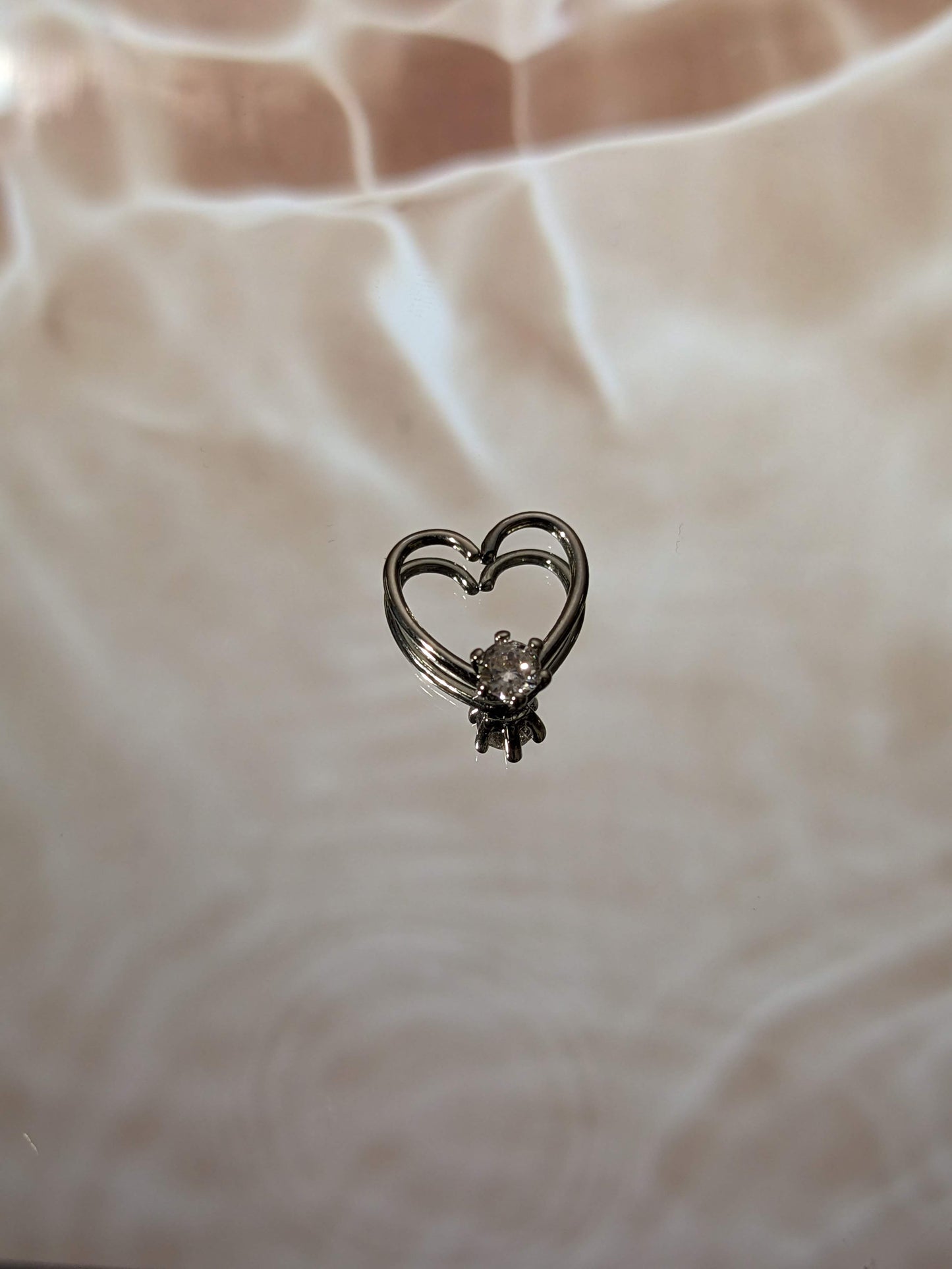 Silver Heart Stone Septum