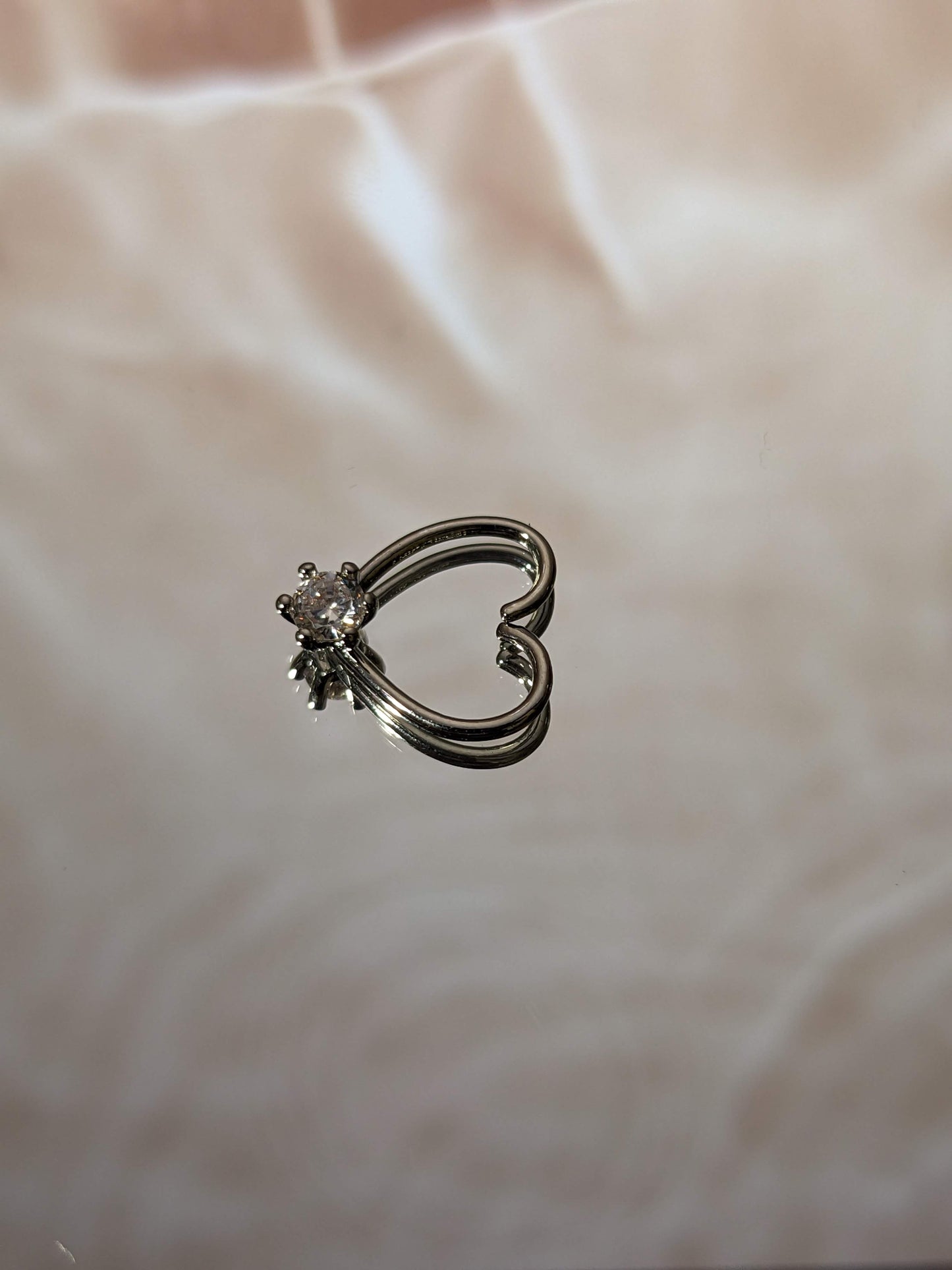 Silver Heart Stone Septum