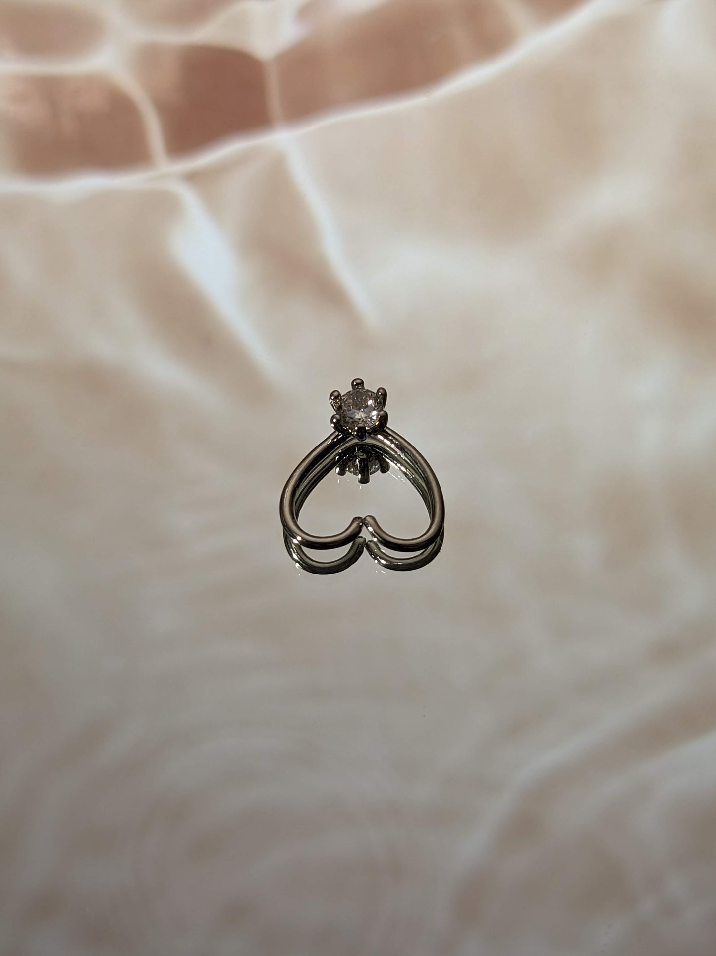 Silver Heart Stone Septum