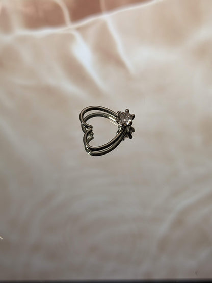 Silver Heart Stone Septum