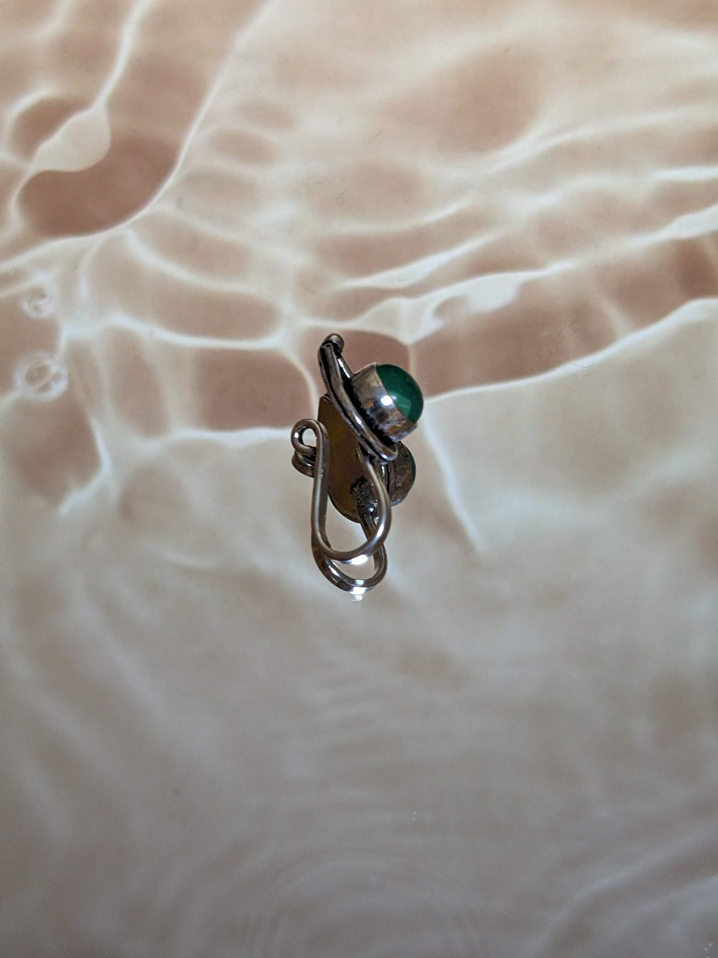 Silver Nose Cuff Green