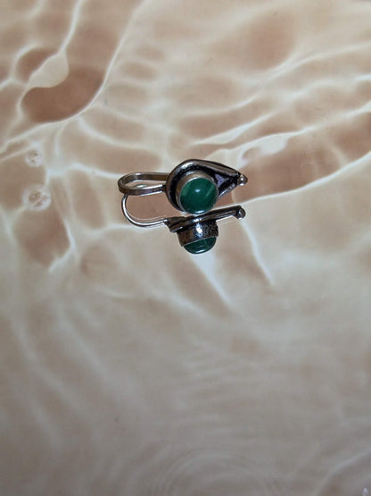 Silver Nose Cuff Green