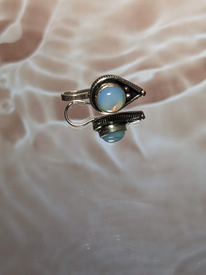 Silver Nose Cuff Moonstone