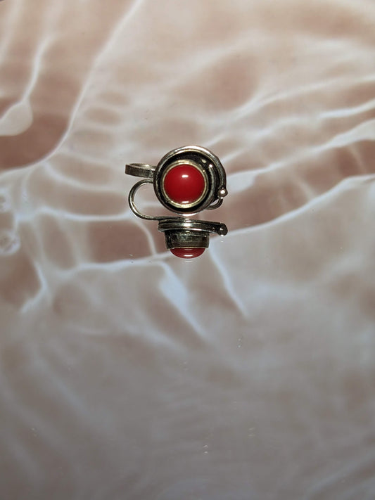 Silver Nose Cuff Red