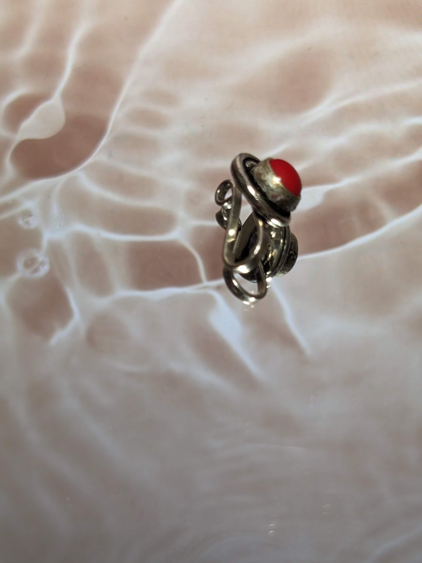 Silver Nose Cuff Red