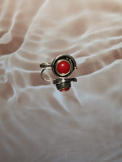 Silver Nose Cuff Red