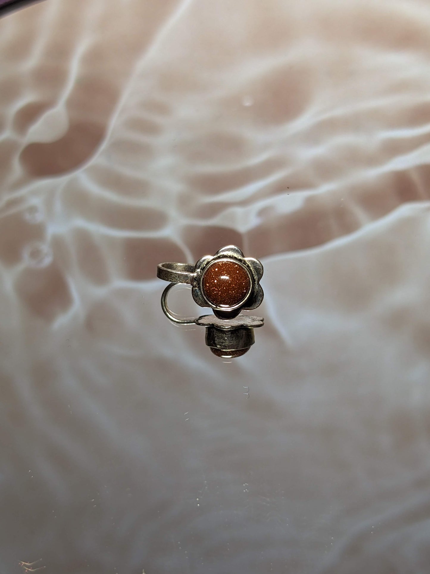 Silver Nose Cuff Sandstone Flower